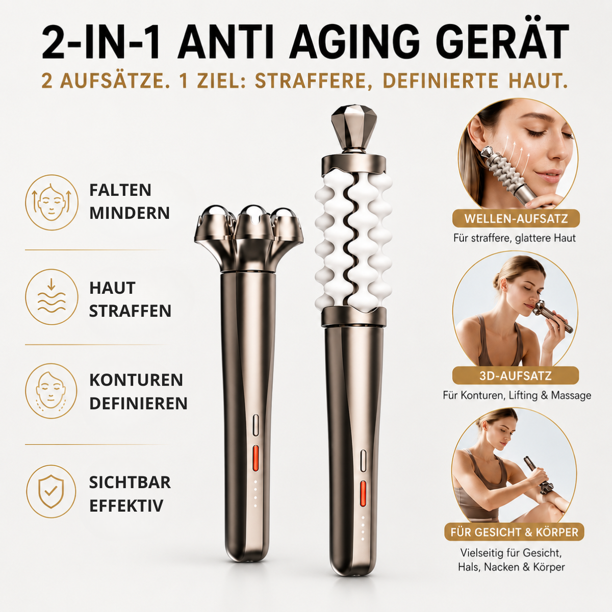 GLOWLIFT 2-IN-1 GESICHTSMASSAGEGERÄT